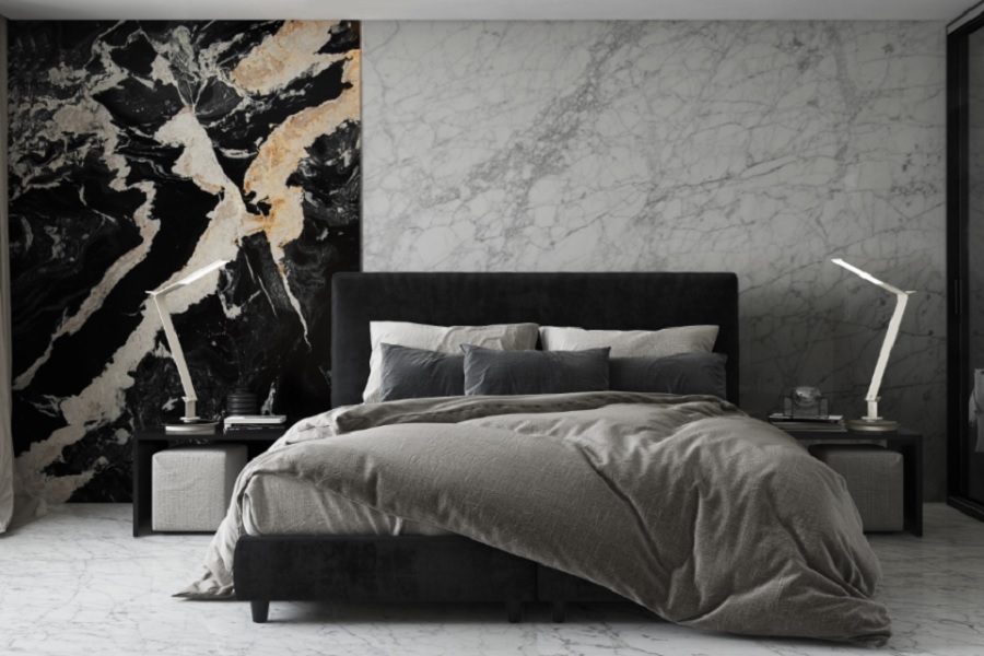 Piedras negras para crear declaraciones interiores atrevidas